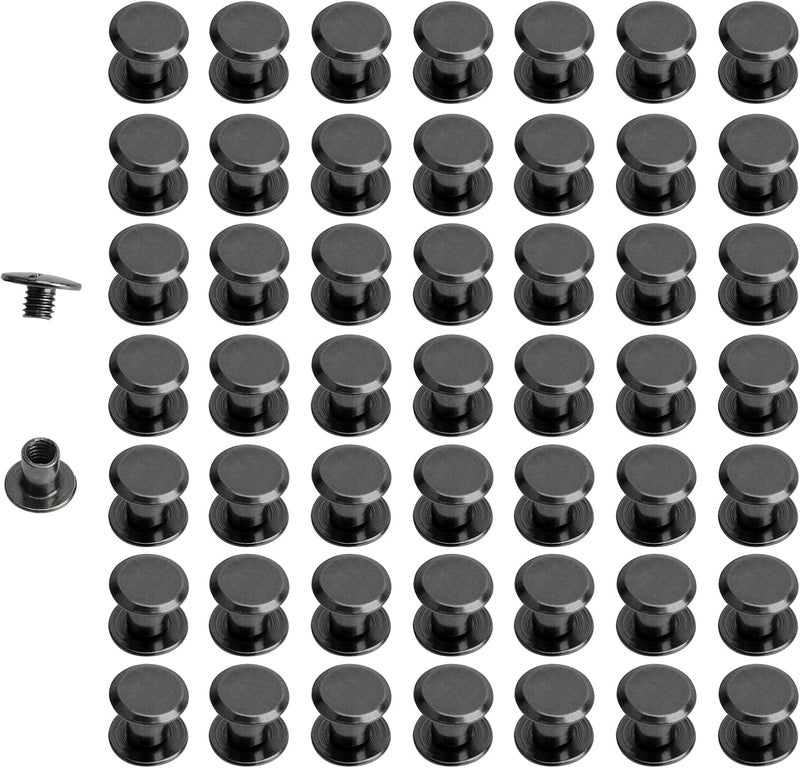 Begino 50pcs Chicago Screw 4x6mm Slotted Binding Screws for Rivet Book Binding,Black - Image 1